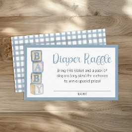 Dusty Blue Diaper Raffle Card | Baby Shower Insert エンクロージャーカード
