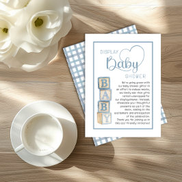 Dusty Blue Display Shower Card | Unwrapped Gifts エンクロージャーカード