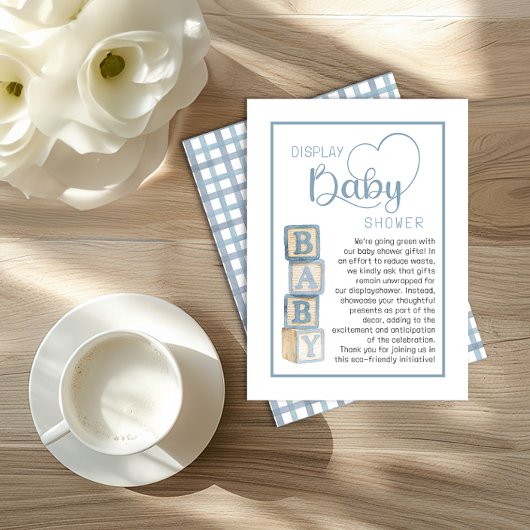 Dusty Blue Display Shower Card | Unwrapped Gifts エンクロージャーカード