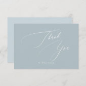 Dusty Blue DIY colors Luxe Script Thank You サンキューカード (正面/裏面)