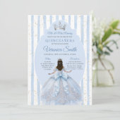 Dusty Blue Dress with Bow Quinceañera Birthday 招待状 (スタンド正面)