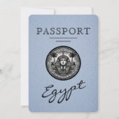 Dusty Blue Egypt Passport Wedding Save the Date セーブザデート (正面)