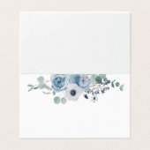 Dusty blue elegant anemone wedding place card (外部フラット)