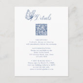 Dusty Blue Elegant Calligraphy Wedding Details エンクロージャーカード (正面)