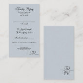 Dusty Blue Elegant Calligraphy Wedding RSVP Card 名刺 (正面/裏面)