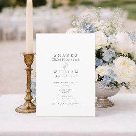 Dusty Blue Elegant French Wedding Invitation 招待状