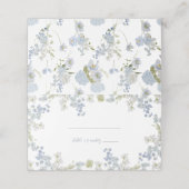 Dusty Blue Elegant Garden Vintage Bridal Shower プレイスカード (外部開封)