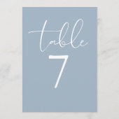 Dusty Blue Elegant Modern Script Table Number 招待状 (裏面)
