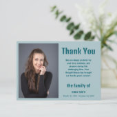 Dusty Blue Elegant Photo Funeral Sympathy カード (スタンド正面)