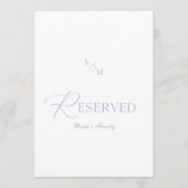 Dusty Blue Elegant “Reserved” Wedding Sign 招待状 (正面)