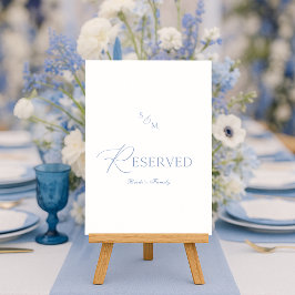 Dusty Blue Elegant “Reserved” Wedding Sign 招待状