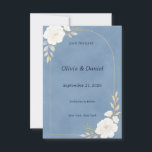 Dusty Blue Elegant Save the Date Card セーブザデート<br><div class="desc">Announce your special day with timeless elegance using this Dusty Blue Save the Date card. Featuring a clean minimalist layout and soft romantic blue tone, this design is perfect for modern, classic, beach, or garden weddings. The refined typography and muted dusty blue background create a sophisticated first impression for your...</div>