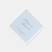 Dusty Blue Elegant Script Wedding Napkin スタンダードカクテルナプキン (角)