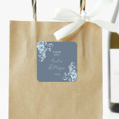 Dusty Blue Elegant Thank You Wedding スクエアシール