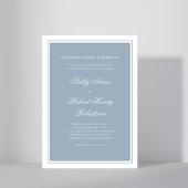 Dusty Blue Elegant Wedding Calligraphy Script  招待状