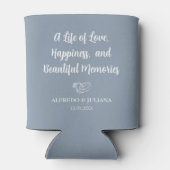 Dusty Blue Elegant Wedding Cheers to Love Can 缶クーラー (裏面)