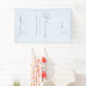 Dusty Blue Elegant Wedding Welcome Banner 横断幕 (インサイチュ)