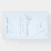 Dusty Blue Elegant Wedding Welcome Banner 横断幕 (横)