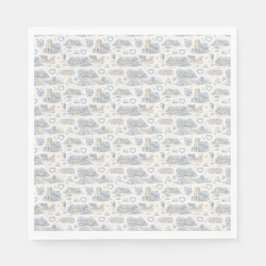 Dusty Blue English Village Wedding Watercolor スタンダードランチョンナプキン