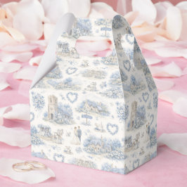 Dusty Blue English Village Wedding Watercolor フェイバーボックス