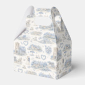 Dusty Blue English Village Wedding Watercolor フェイバーボックス (裏面サイド)