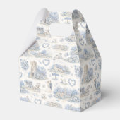 Dusty Blue English Village Wedding Watercolor フェイバーボックス (正面サイド)