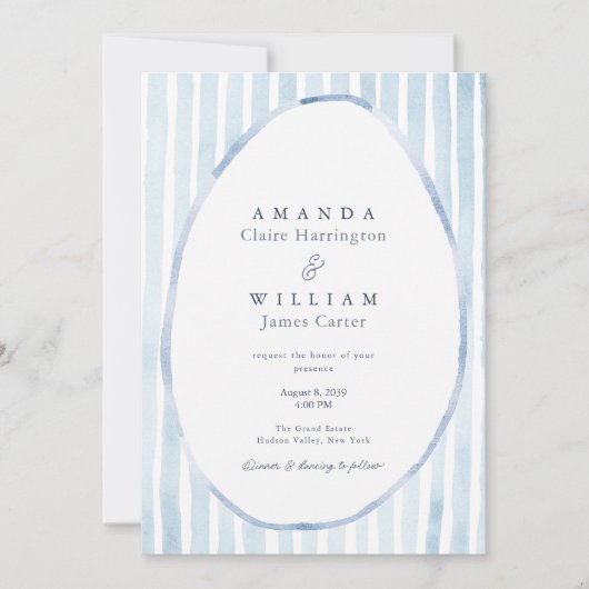 Dusty Blue Estate Wedding Invitation 招待状 (正面)