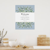 Dusty Blue Eucalyptus Wedding Welcome  ポスター (キッチン)