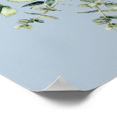Dusty Blue Eucalyptus Wedding Welcome  ポスター (角)