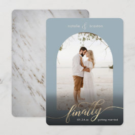 Dusty Blue Finally Getting Married & Window Photo セーブザデート