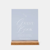 Dusty Blue Fine Art Acrylic Guest Book Sign アクリルサイン (正面)
