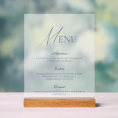 Dusty Blue Fine Art Acrylic Wedding Menu Sign アクリルサイン (ニュートラル)
