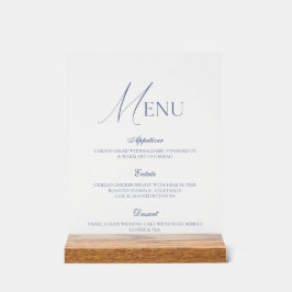 Dusty Blue Fine Art Acrylic Wedding Menu Sign アクリルサイン