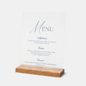 Dusty Blue Fine Art Acrylic Wedding Menu Sign アクリルサイン (傾斜)