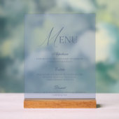 Dusty Blue Fine Art Acrylic Wedding Menu Sign アクリルサイン (ニュートラル)