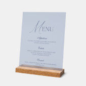Dusty Blue Fine Art Acrylic Wedding Menu Sign アクリルサイン (傾斜)