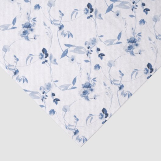 Dusty Blue Fine Art Floral Gift 薄葉紙 (詳細)