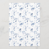 Dusty Blue Fine Art Floral Save the Date Card 招待状 (裏面)