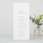 Dusty Blue Fine Art Floral Wedding Menu  招待状 (スタンド正面)