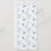 Dusty Blue Fine Art Floral Wedding Menu 招待状 (裏面)