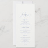 Dusty Blue Fine Art Floral Wedding Menu 招待状 (正面)