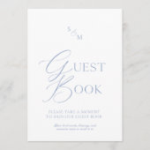 Dusty Blue Fine Art Guest Book Sign  招待状 (正面)