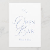 Dusty Blue Fine Art Open Bar Sign with Calligraphy 招待状 (正面)
