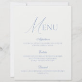 Dusty Blue Fine Art Wedding Menu Card (正面)