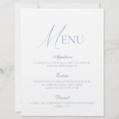 Dusty Blue Fine Art Wedding Menu Card (正面)