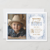 Dusty Blue First Rodeoフォト招待状 – 西部 招待状 (正面)