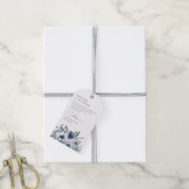 Dusty Blue Floral ギフトタグ (より糸付き)