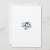 Dusty Blue Floral and Grey Wedding Invitation 招待状 (裏面)