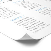 Dusty Blue Floral Baby Shower Seating Chart Sign ポスター (角)