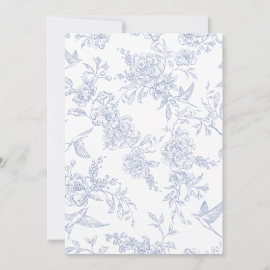 Dusty Blue Floral Baptism 招待状 (裏面)